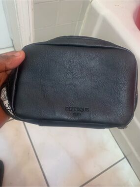 diptyque Black Leather Travel Toiletry Case